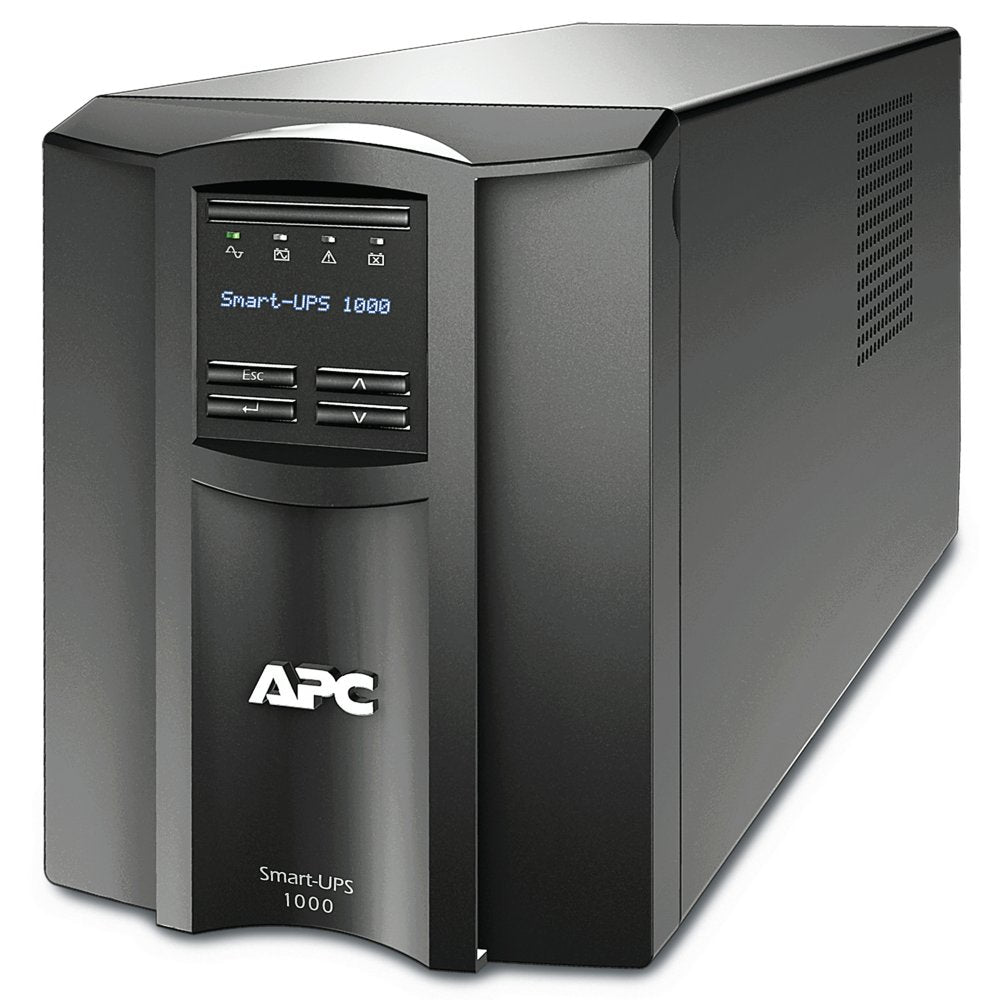 APC Smart-UPS SMT1000IC | 1000 VA / 700W | 8x IEC C13 Stopcontacten | Pure Sine Wave | SmartConnect & SmartSlot | AVR Spanningstabilisatie | LCD-scherm - Matmuis